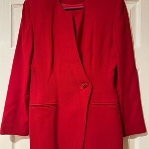 Expressions Vibrant Red Blazer and Skirt